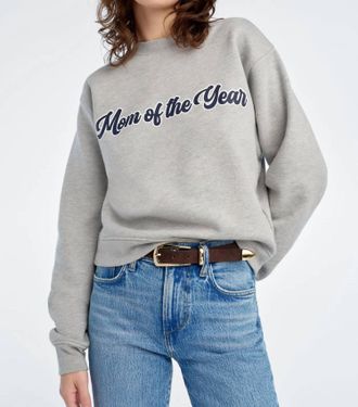 Favorite Daughter The Mom Of The Year Varsity Sweatshirt In Heather Grey