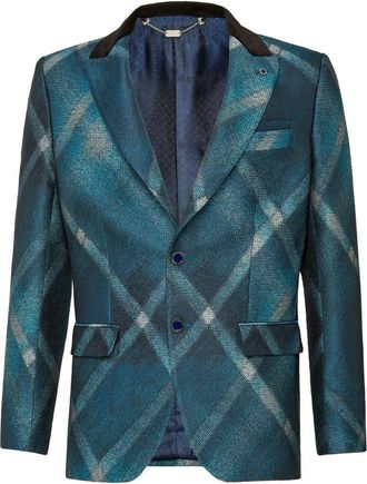 Billionaire Boys Club Avondjasje met twee knopen - Heren - Blazers - Blauw - 2XL - Leer - Jassen