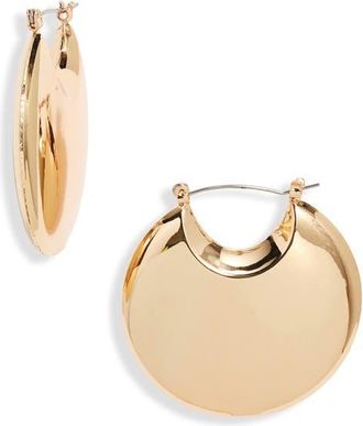 Open Edit Puffy Polished Hoop Earrings in Gold at Nordstrom
