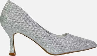 XY London Womens XY London Womens/Ladies Romi Pointed Mid Stiletto Court Shoes - Silver - Size: 7