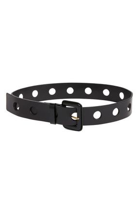 Nordstrom Eden Leather Buckle Belt in Black at Nordstrom, Size X-Small
