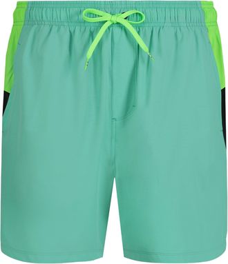 Under Armour Mens Standard Comfort Swim Trunks, Shorts with Drawstring Closure & Full Elastic Waistband Diaper, Prism Green Color Block, M