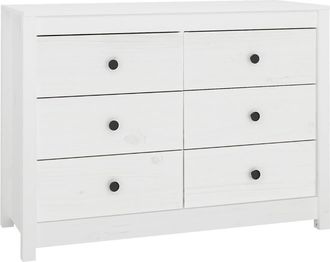vidaXL Vidaxl - Armario Auxiliar De Madera Maciza De Pino Blanco 100x40x72 Cm