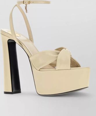 Saint Laurent franciane leather platform open toe sandals