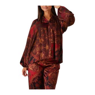 Amaya Amsterdam Overhemden, Dames, Veelkleurig, S, Wol, Colette Blouse Koraal Winterstijl