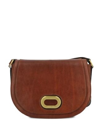 The Bridge logo-plaque leather crossbody bag - Brown