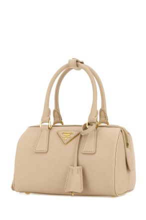 Prada Womens Sand Leather Handbag Travertino Borse A Mano