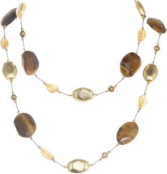 Margo Morrison Vermeil Gemstone & Pearl Necklace