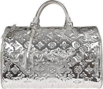 Louis Vuitton Speedy Handbag Monogram Miroir Pvc Silver Patent_Leather Handbag (Pre-Owned)