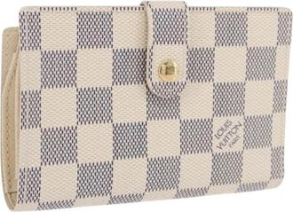 Louis Vuitton Pre-owned Damier Azur Bifold Portemonnee - Dames - Vintage Accessoires - Wit - ONE Size - Vintage