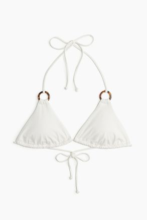 H&M Wattiertes Triangel-Bikinitop - Weiss