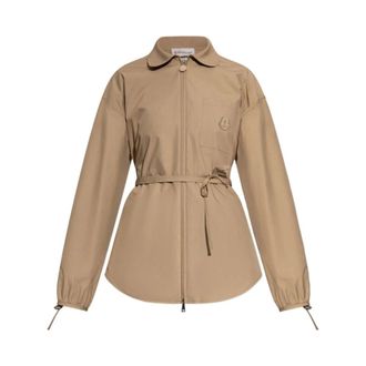 Moncler Light Jackets, female, Beige, Size: M Giacca con cintura