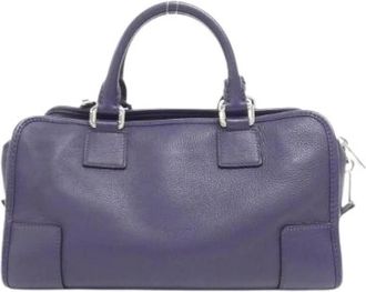 Loewe Pre-owned Amazona Calf Handbag - Dames - Vintage Handtas - Paars - ONE Size - Leer - Vintage