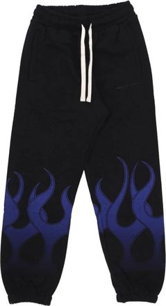 Vision Of Super Flames Lichtgewicht Trainingsbroek Zwart/Blauw - Heren - Sweatpants - Zwart - S - Katoen - Broeken