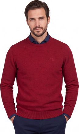 Barbour trui rood gemeleerd Tainsbury Crew wol