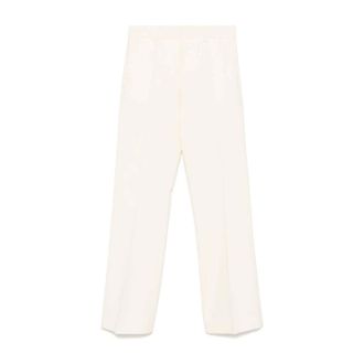 Alberto Biani Broeken, Dames, Wit, L, Wol, Witte Broek met Wijde Pijpen