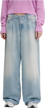 Karl Lagerfeld Wide Jeans - Dames - Loose Fit Jeans - Blauw - W28 - Katoen - Jeans