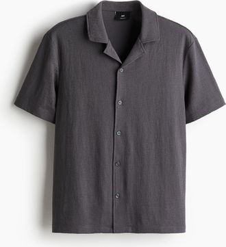 H&M Freizeithemd aus Jersey in Regular Fit - Grau