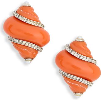 Kenneth Jay Lane Shell Statement Earrings in Orange at Nordstrom Rack