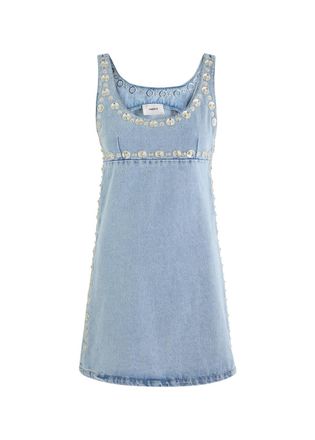 Coperni Studded Denim Mini Dress - Blue - 44 (UK16 / XL)