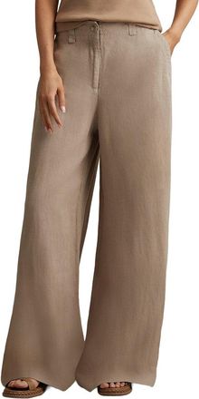 Reiss Demi Garment Dyed Linen Wide Leg Pant