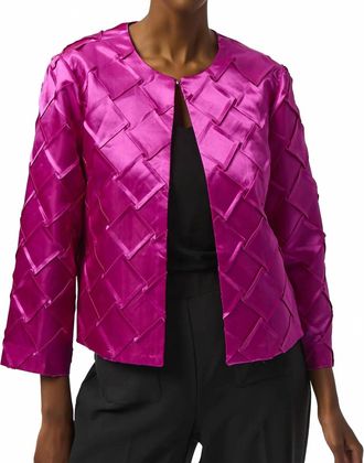 Joseph Ribkoff Textured Crew Neck Jacket In Cosmos