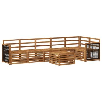 vidaXL Conjunto De Sof&aacute; Seccional 6 Pcs Natural Vidaxl