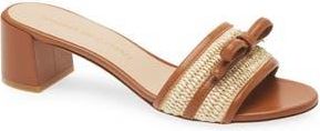 Stuart Weitzman Felicity Block Heel Slide 50 Sandal in Hazel/Natural at Nordstrom Rack, Size 5.5