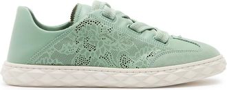 Jimmy Choo London Diamond Light Flex Perforated Leather Sneakers - Light Green - 41 (IT41 / UK8)