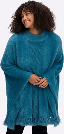 Sheego Poncho SHEEGO, Damen, Gr. 1, topas, 100% Polyamid, unifarben, Jacken Poncho