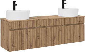 vidaXL Juego De Muebles De Ba&ntilde;o 3 Uds. Roble Artisan 49 X 44,5 X 65 Cm Vidaxl