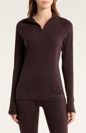 Smartwool Classic Thermal Merino Base Layer Quarter Zip in Mink Heather at Nordstrom, Size X-Small