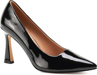 Unze Women IGRAINE Slip-On Style Court Shoes UK Size 3-8 Black