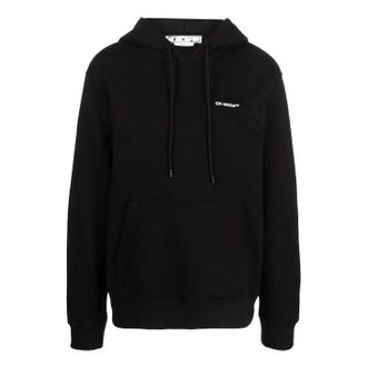 Off-white Mens Off-White FW22 Diagonal Stripes Printing Long Sleeves Black OMBB097F22FLE0151001