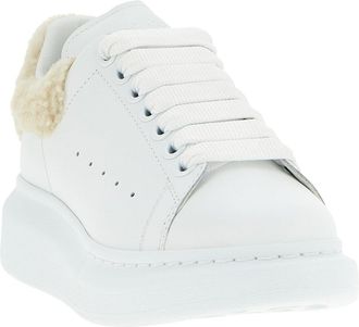 Alexander McQueen Womens Beige Calfskin Chunky Sneakers