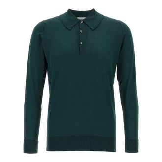 John Smedley Finchley Polo Shirt - male - John Smedley - Polo Shirts - Green - XL - Tops