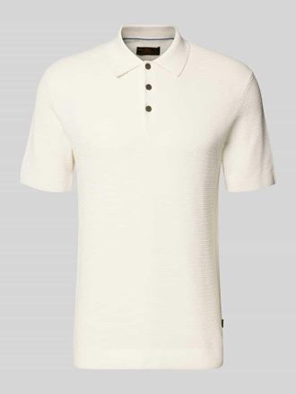 Jack & Jones Regular Fit Poloshirt mit Strukturmuster Modell Riley in Offwhite, Gr&ouml;&szlig;e XXL