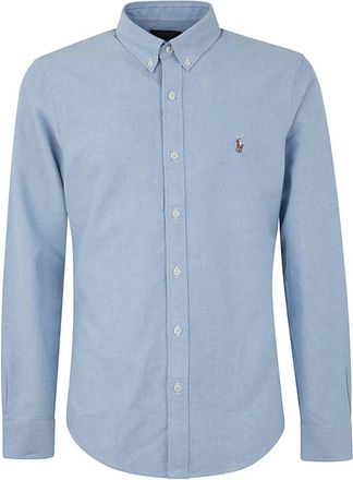 Polo Ralph Lauren Lange Mouw Sportshirt - Heren - Casual Overhemden - Blauw - S - Katoen - Overhemden