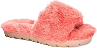 Chinese Laundry Chinese Laundry Rally Sandal Womens Coral Faux Fur Comfort Slide JOBB582