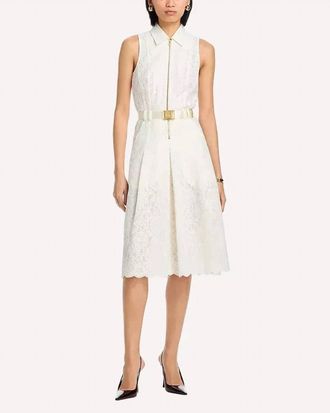 L'agence Kylo Poplin Shirt Midi Dress In White