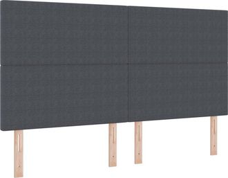 vidaXL LED Headboard Dark Grey 90 cm Corduroy Fabric vidaXL