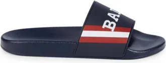 Bally Mens Simon 6234035 Rubber Sandals In Ink Logo