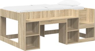 vidaXL Cama Infantil Con Almacenamiento Roble Sonoma 80 X 160 Cm Vidaxl