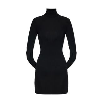 Alexander Wang Kleedjes, Dames, Zwart, M, Mini-jurk met hoge hals