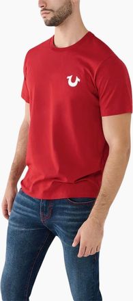 True Religion Mens True Religion 107810 Mens T Shirts Short Sleeve Buddha Soft Summer Crew Neck Tee - Red - Size: 44