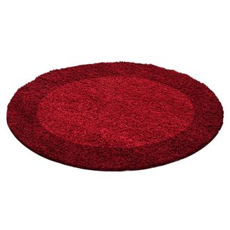 Nazar Rugs Alfombra shaggy bicolor para sal&oacute;n Rojo-120x120