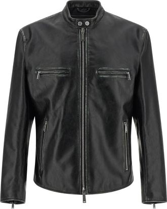 Dsquared2 Bad Boy Biker Jacket - Heren - Leren en Su&egrave;de Jassen - Zwart - 2XL - Leer - Jassen