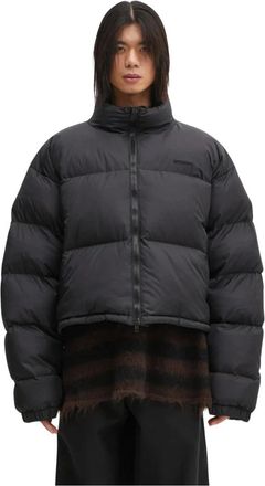 VETEMENTS Double Logo Boxy Puffer - Heren - Gewatteerde jassen - Zwart - XL - Leer - Jassen