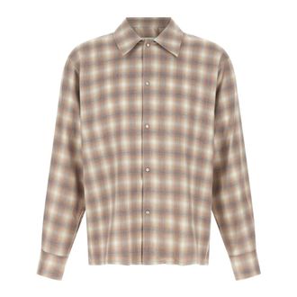 Second/Layer Camisa a Cuadros Degradados - Shirts - Hombre - Beige - XL
