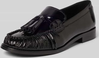 Alohas Loafers aus echtem Leder mit Zierquasten Modell Marietta in Black, Größe 37